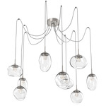 Cosmos Gem Swag Multi Light Pendant - Beige Silver / Clear Floret