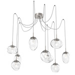 Cosmos Gem Swag Multi Light Pendant - Beige Silver / Clear Geo