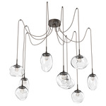 Cosmos Gem Swag Multi Light Pendant - Flat Bronze / Clear Floret