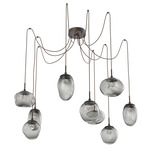 Cosmos Gem Swag Multi Light Pendant - Flat Bronze / Smoke Floret