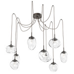 Cosmos Gem Swag Multi Light Pendant - Flat Bronze / Clear Geo