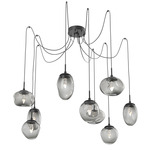 Cosmos Gem Swag Multi Light Pendant - Matte Black / Smoke Geo