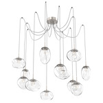 Cosmos Gem Swag Multi Light Pendant - Beige Silver / Clear Floret