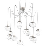 Cosmos Gem Swag Multi Light Pendant - Beige Silver / Clear Geo