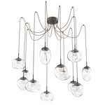 Cosmos Gem Swag Multi Light Pendant - Flat Bronze / Clear Floret