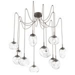 Cosmos Gem Swag Multi Light Pendant - Flat Bronze / Clear Geo