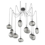 Cosmos Gem Swag Multi Light Pendant - Matte Black / Smoke Floret