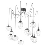 Cosmos Gem Swag Multi Light Pendant - Matte Black / Clear Geo