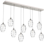 Ellisse Linear Multi Light Pendant - Beige Silver / Optic Clear