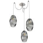 Ellisse Swag Multi Light Pendant - Beige Silver / Smoke