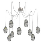 Ellisse Swag Multi Light Pendant - Beige Silver / Smoke
