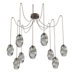 Ellisse Swag Multi Light Pendant - Flat Bronze / Smoke