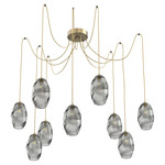 Ellisse Swag Multi Light Pendant - Gilded Brass / Smoke