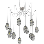Ellisse Swag Multi Light Pendant - Beige Silver / Smoke