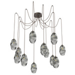 Ellisse Swag Multi Light Pendant - Flat Bronze / Smoke