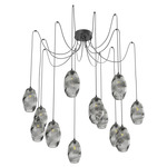 Ellisse Swag Multi Light Pendant - Matte Black / Smoke
