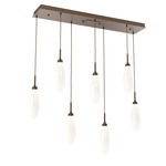 Fiori Linear Multi Light Pendant - Flat Bronze / Fiori White