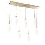 Fiori Linear Multi Light Pendant - Gilded Brass / Fiori White