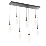 Fiori Linear Multi Light Pendant - Matte Black / Fiori White