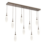 Fiori Linear Multi Light Pendant - Flat Bronze / Fiori White