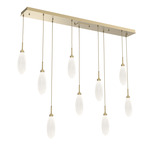 Fiori Linear Multi Light Pendant - Gilded Brass / Fiori White