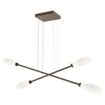 Fiori Moda Linear Chandelier - Flat Bronze / Fiori White