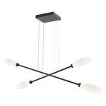 Fiori Moda Linear Chandelier - Matte Black / Fiori White