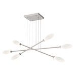 Fiori Moda Linear Chandelier - Beige Silver / Fiori White