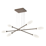 Fiori Moda Linear Chandelier - Flat Bronze / Fiori White