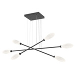 Fiori Moda Linear Chandelier - Matte Black / Fiori White