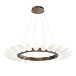 Fiori Radial Ring Chandelier - Flat Bronze / Fiori White
