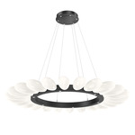 Fiori Radial Ring Chandelier - Matte Black / Fiori White