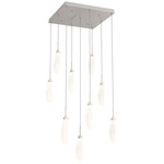 Fiori Square Multi Light Pendant - Beige Silver / White