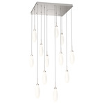 Fiori Square Multi Light Pendant - Beige Silver / White