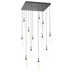 Fiori Square Multi Light Pendant - Matte Black / White