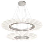 Fiori Two Tier Ring Chandelier - Beige Silver / Fiori White