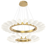 Fiori Two Tier Ring Chandelier - Gilded Brass / Fiori White