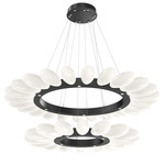 Fiori Two Tier Ring Chandelier - Matte Black / Fiori White