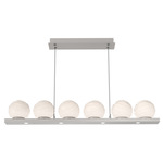 Gaia Linear Chandelier - Beige Silver / Opal White