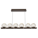 Gaia Linear Chandelier - Flat Bronze / Amber