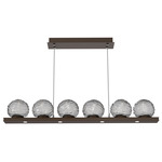 Gaia Linear Chandelier - Flat Bronze / Smoke