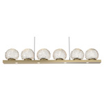Gaia Linear Chandelier - Gilded Brass / Amber