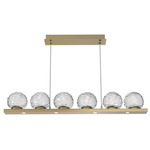 Gaia Linear Chandelier - Gilded Brass / Clear