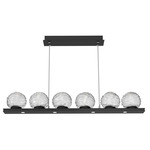 Gaia Linear Chandelier - Matte Black / Clear