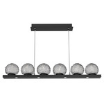 Gaia Linear Chandelier - Matte Black / Smoke