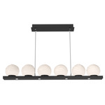 Gaia Linear Chandelier - Matte Black / Opal White