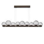 Gaia Linear Chandelier - Flat Bronze / Clear