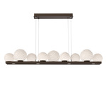 Gaia Linear Chandelier - Flat Bronze / Opal White