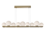 Gaia Linear Chandelier - Gilded Brass / Opal White