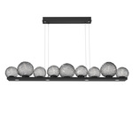 Gaia Linear Chandelier - Matte Black / Smoke